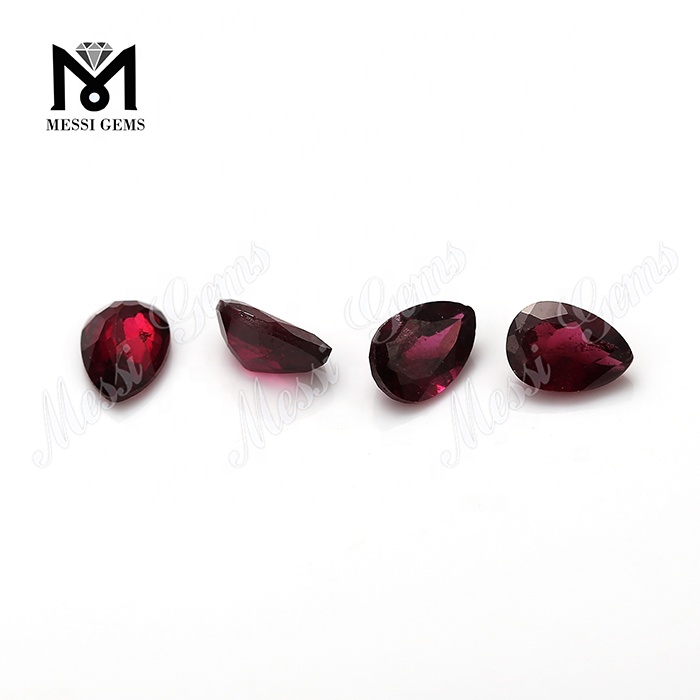 Wuzhou Factory Price Pear Cut Natural Purple Garnet Stone