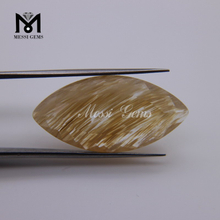Marquise Faceted Fake Natural Rutilated Quartz Stones Loose Good Quality Price