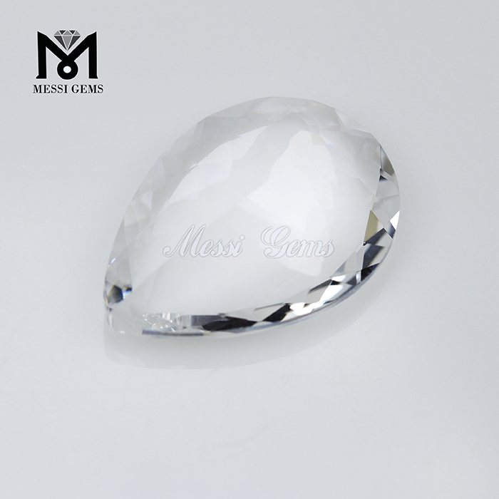 Wholesale Pear Cut 18 x 25mm Clear White Glass Stone Gems