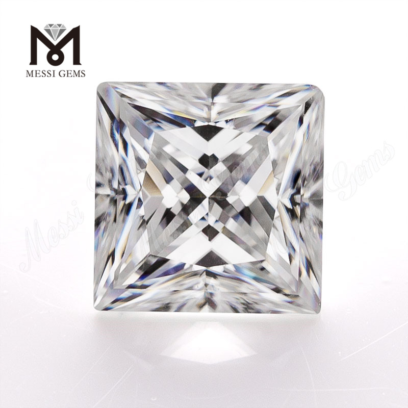 Wuzhou VVS moissanite diamond white Square Princess cut moissanite for Jewelry making