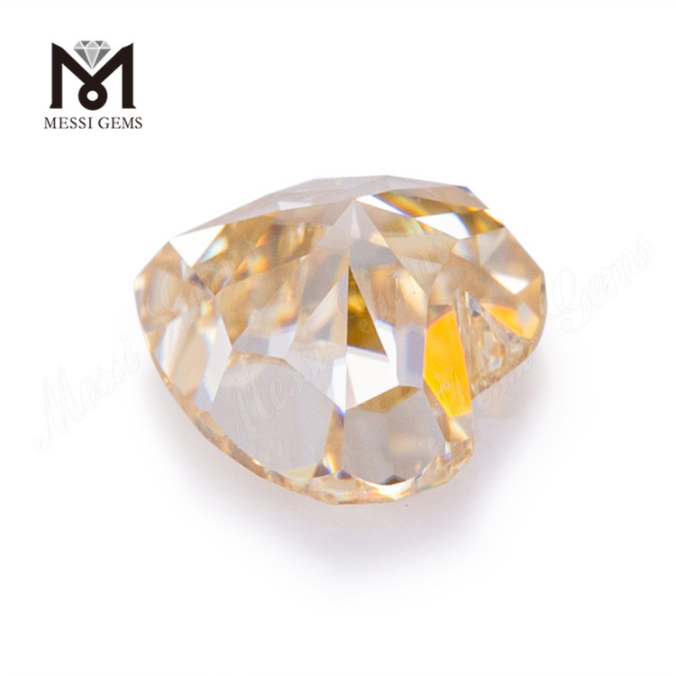 9*9mm Heart loose moisanite diamond M-Yellow moissanite stone manufacturer