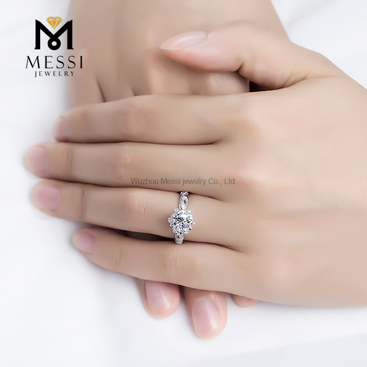 1ct moissanite diamond ring 14k 18k white gold jewelry gift for women