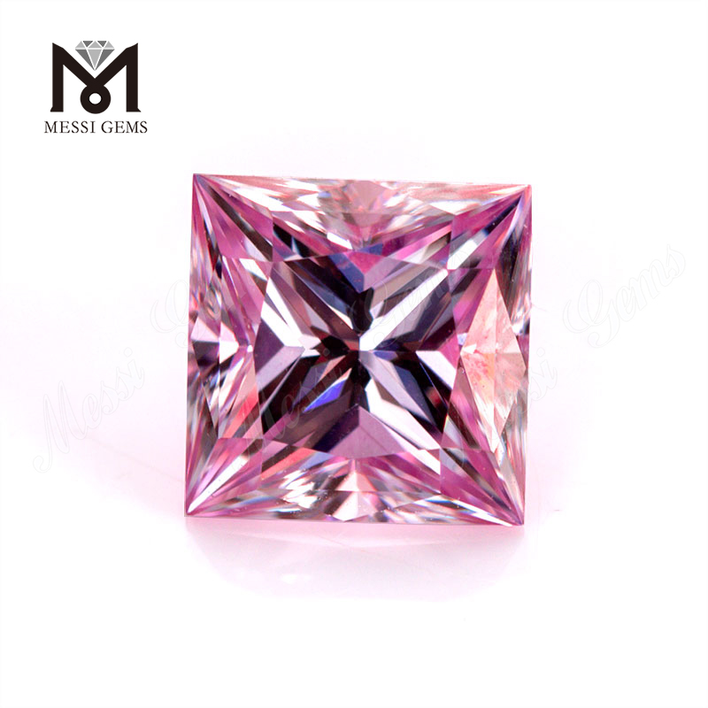 Wholesale price pink VVS 1 carat 5.5x5.5mm Moissanite Princess cut loose stone