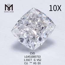 1.55 Carat Cushion Brilliant G VS2 CVD lab diamonds factory price