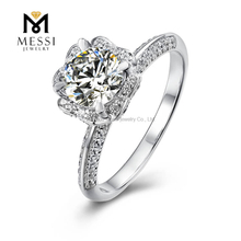 DEF VVS 1ct lapis moissanitus simi- 18k auri patella 925 anulus argenteus