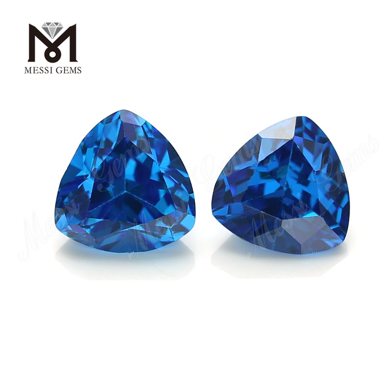 High Quality trillion Shape 8*8mm Blue topaz CZ Cubic Zirconia Stone Price 