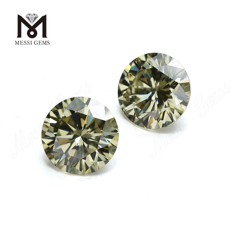 Wholesale price Round shape yellow colour 10mm loose moissanite