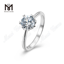 Messi Gems klassisk rund moissanite diamant evighed 925 sterling s&oslash;lv ring