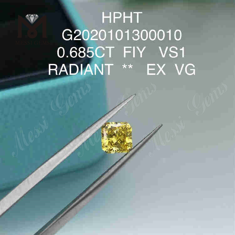 0.685ct FVY RADIANT CUT loose lab grown diamond VG