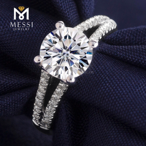 1.5ct moissanite diamond rings engagement wedding ring prongs setting in 14k 18k solid white gold