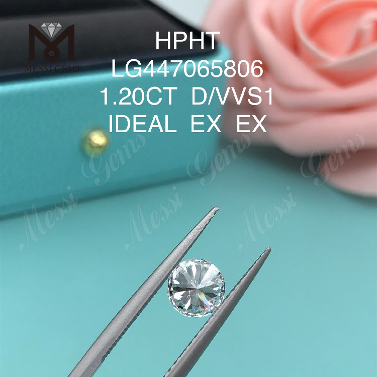 1.20 carat D VVS1 Round BRILLIANT IDEAL Cut HPHT lab diamonds