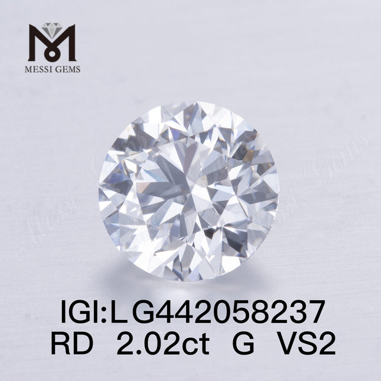 2.02ct G VS2 Lab Grown Diamonds Round Cut IGI diamond