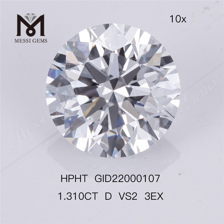 1.310ct D VS2 ID 3EX Round Cut Lab Grown Diamond HPHT Factory Price 