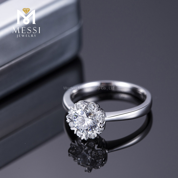 18k white gold 0.56ct D VVS2 lab diamond ring platinum wedding man made diamond ring