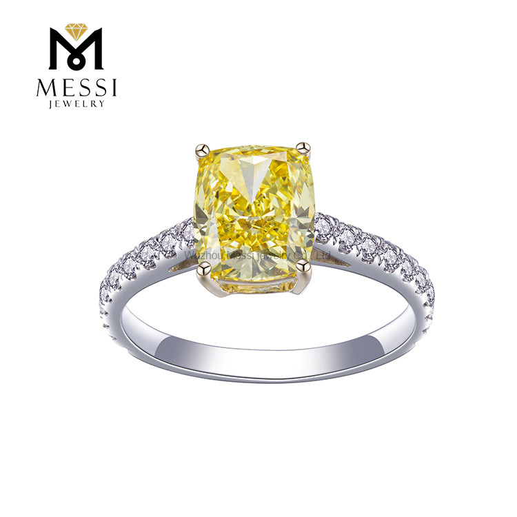 Customized 2.15ct Loose AU750 Gold Yellow Lab Grown Diamond Ring