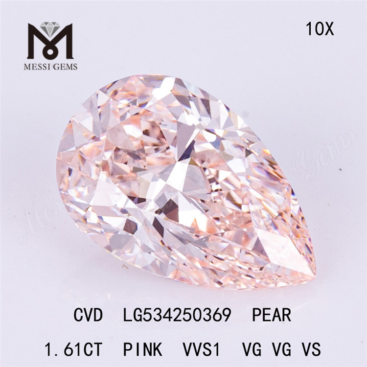 1.61ct PEAR lab diamond pink diamond lab grown on sale