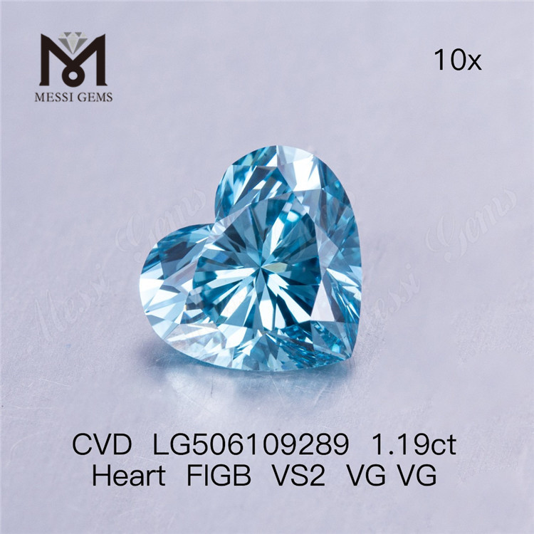 1.19ct Heart FIGB VS2 VG VG synthetic colored diamonds CVD LG506109289