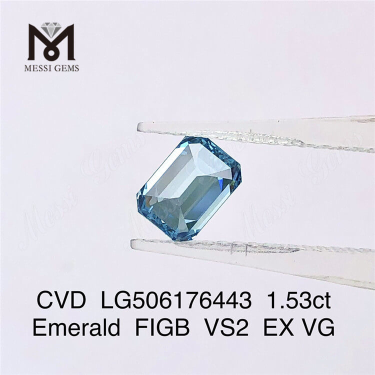 1.53ct Emerald Cut lab grown diamond Blue diamond wholesale price