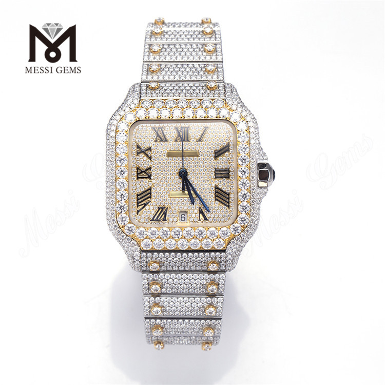 Customize VVS Moissanite Watch Mens Pass Diamond Tester Silver Gold Plated Iced Out Fine Jewelry