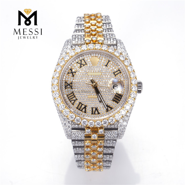Luxury Hip Hop Moissanite Diamond Men's Watch Iced Out VVS Moissanite