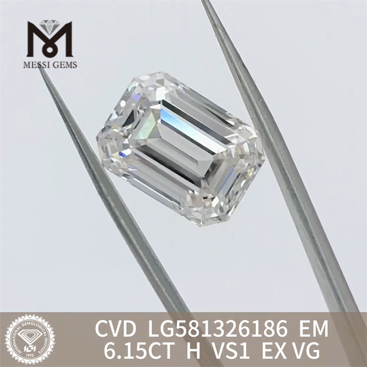 6.15CT H emerald cut cvd diamant VS1 EX VG LG581326186