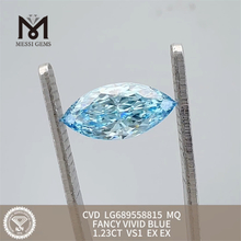 1.23CT VS1 MQ VS simuleret diamant FANCY VIVID BLUE EX EX CVD Diamond LG689558815