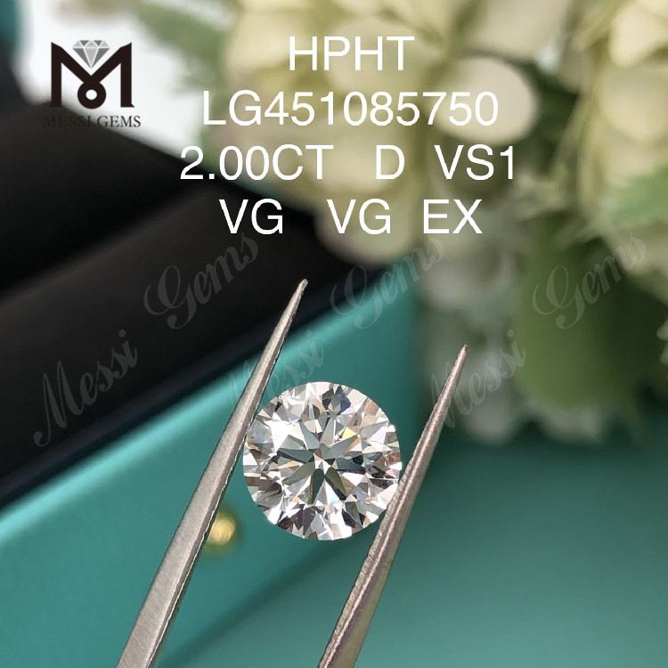2.00 carats D VS1 VG Cut Grade Round HTHP lab diamonds