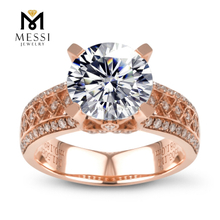 1.5 carat Rose gold wedding custom moissanite gold ring for women