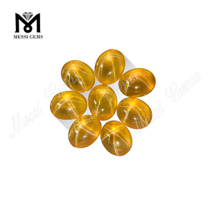 Fashion Lab Created Cabochon Orange Color Synthetic Star Sapphire Stone 