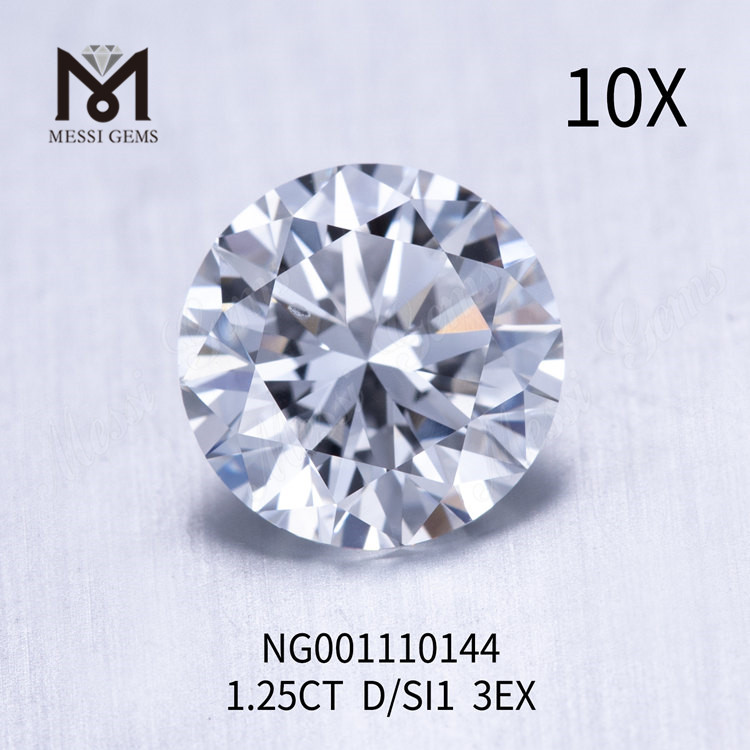 1.25ct D RD Lab grown diamond SI1 EX Cut Grade