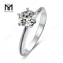 Messi Gems simple 1-3ct DEF moissanite 925 silver woman daily wear silver ring