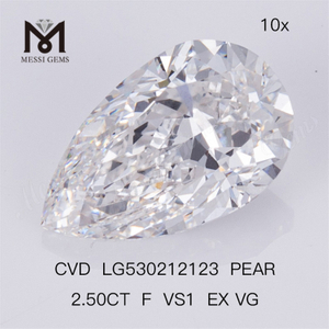 2.5CT Lab Grown Diamond CVD F VS Pear 2.5 lab grown diamond 