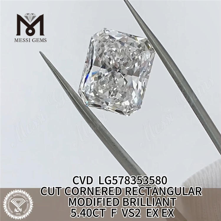 5.40CT F VS2 EX EX RECTANGULAR MODIFIED BRILLIANT high quality lab diamonds CVD LG578353580