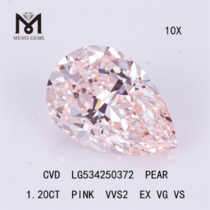 1.20ct PEAR cvd lab diamonds Pink Colour Loose Lab Diamonds factory price