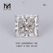 1.82 carat sq loose man made diamonds Square sq loose lab diamond favtory price