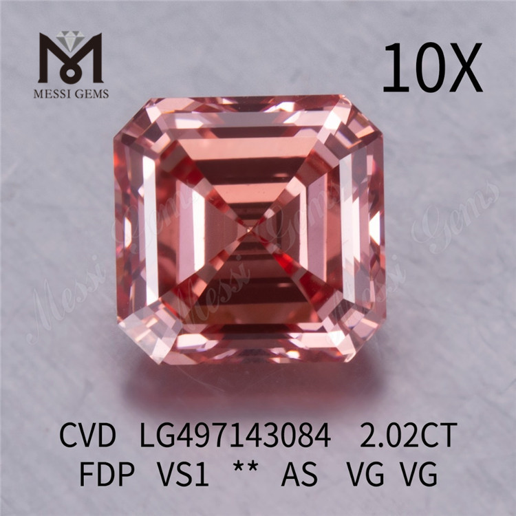2.02CT FANCY DEEP PINK VS1 AS VG VG lab diamond CVD LG497143084