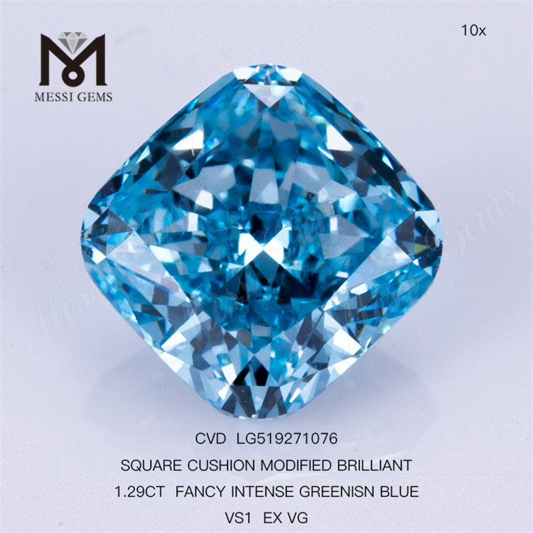 1.29CT FANCY INTENSE GREENISN BLUE VS1 EX VG lab diamond CVD LG519271076 