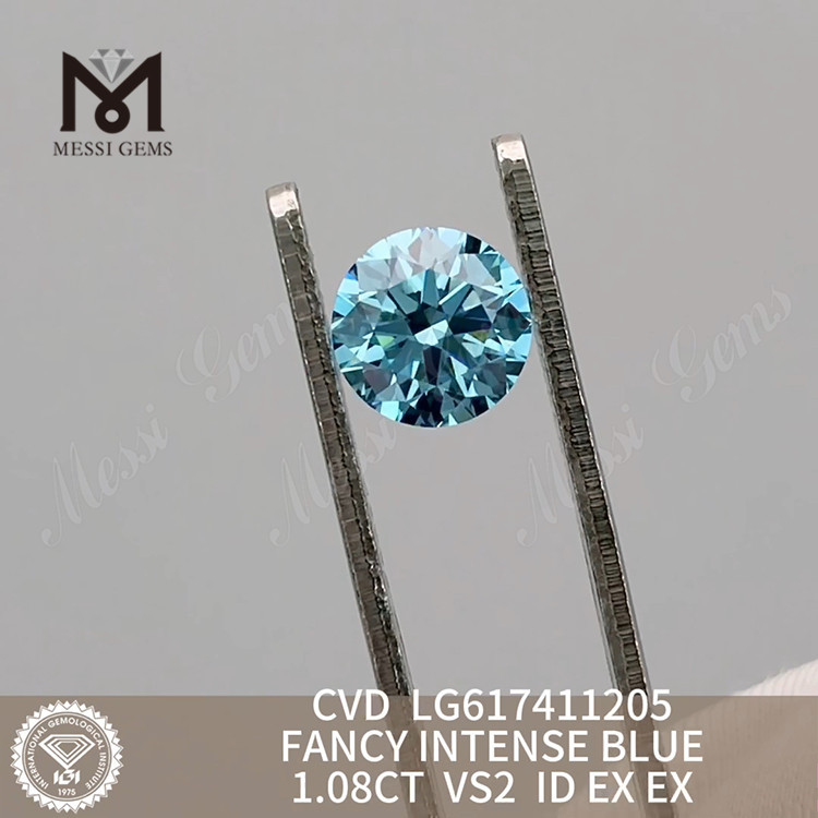 Le laboratoire 1.08CT VS2 FANCY INTENSE BLUE a cr&eacute;&eacute; des diamants color&eacute;s 丨 Messigems CVD LG617411205