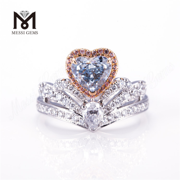 Heart Shaped Diamond Ring 1 Carat 18K white gold lab grown diamond ring