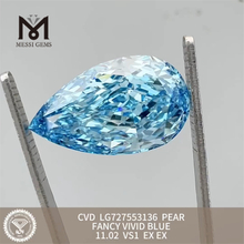 11.02 VS1 EX EX PEAR FANCY VIVID Blue Nachhaltiger, im Labor erstellter Diamant CVD LG727553136