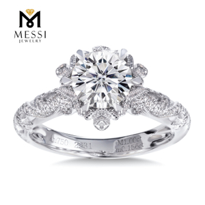 1ct moissanite diamond ring 14k 18k white gold jewelry gift for women