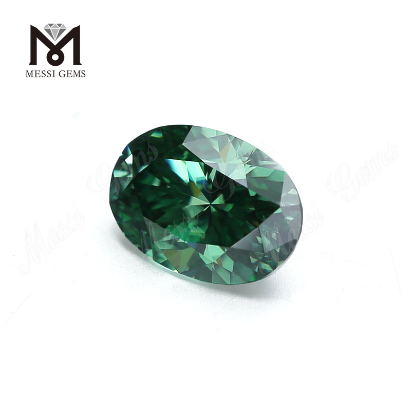  loose gemstones jewelry making 10*12 green oval moissanite stone 