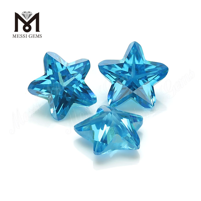 Aqua marine star shape cubic zirconia stones 3*3-12*12mm CZ loose gems 