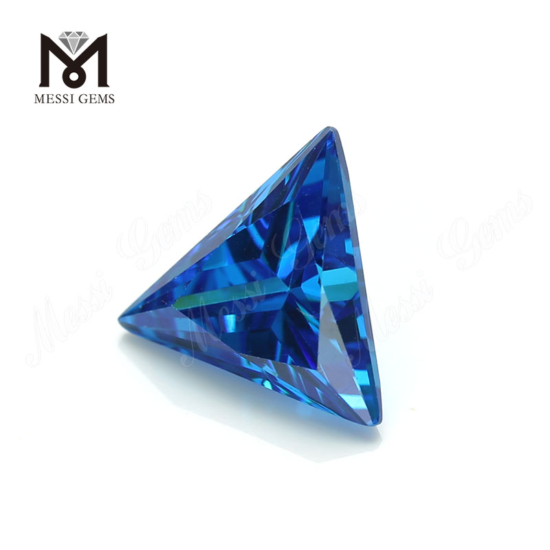 High Quality triangle Shape 12*12mm Blue topaz CZ Cubic Zirconia Stone Price 