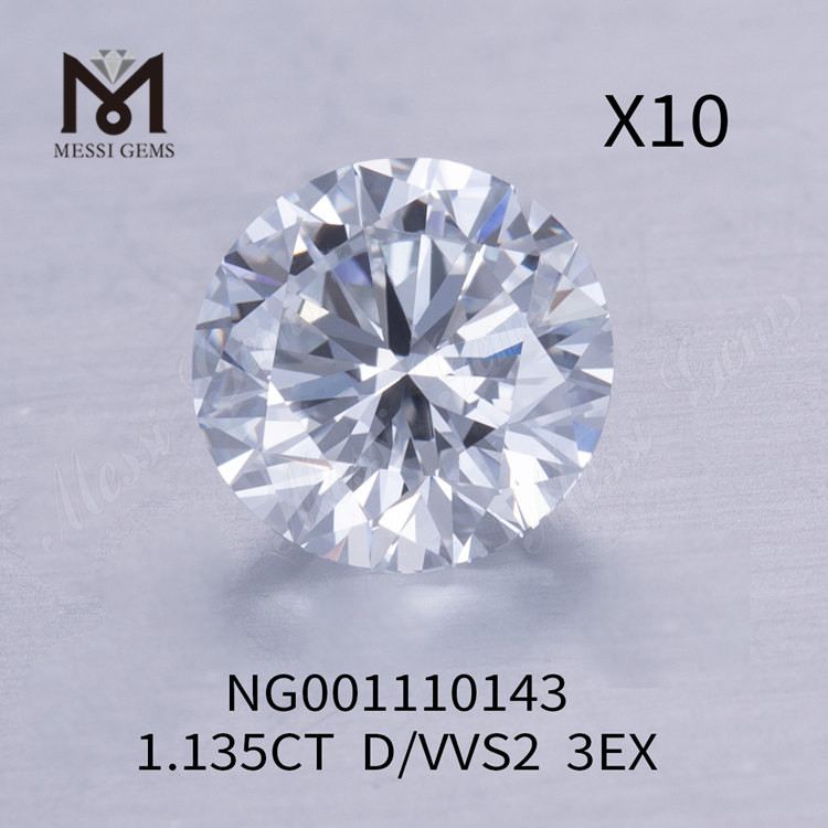 D 1.135ct round lab diamonds VVS2 EX Cut