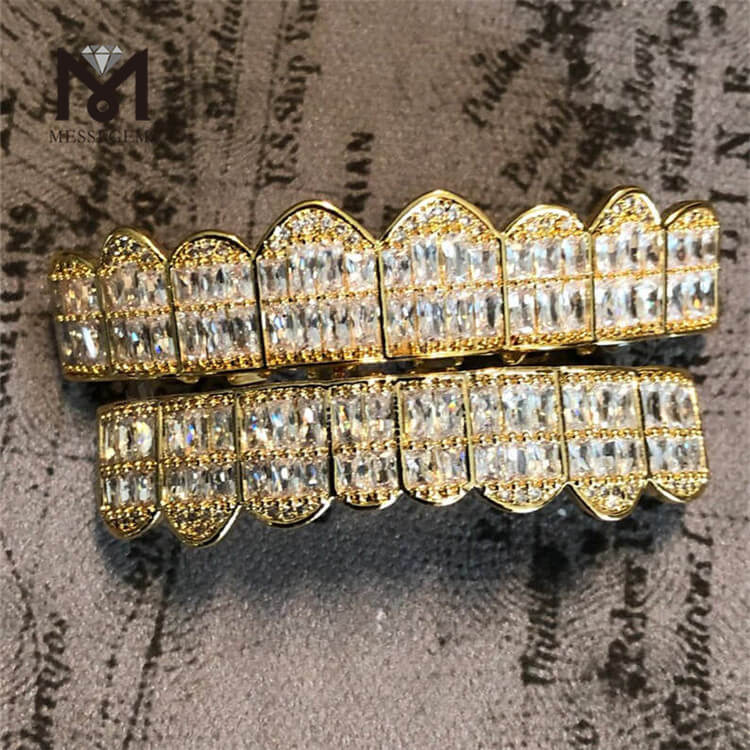 Moissanite Hip Hop Teeth Grillz 18k Grillz Teeth for sale