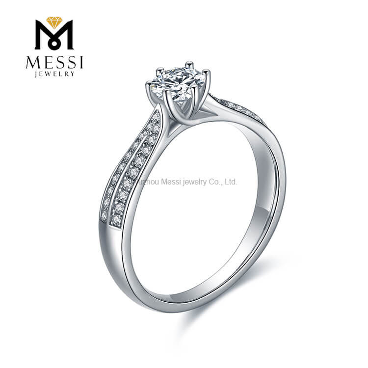 1 carat DEF moissanite diamond gold plated 925 sterling silver ring jewellery
