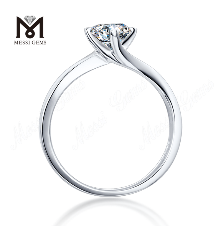 Messi Jewelry minimalist 1 carat moissanite diamond wedding 925 sterling silver rings