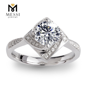 18K white gold 1 carat lab grown diamond wedding ring for women