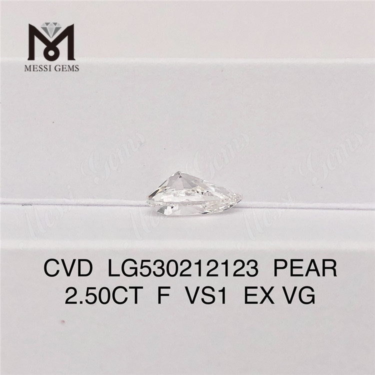 2.50CT Lab Grown Diamond CVD F VS Pear Lab Diamond 